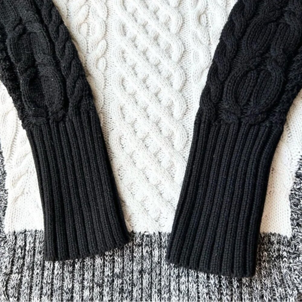 Bianca Nygard Cable Knit Patchwork Pullover Sweat… - image 13